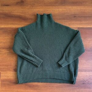 Aerie Green Ribbed Turtleneck Sweater - S